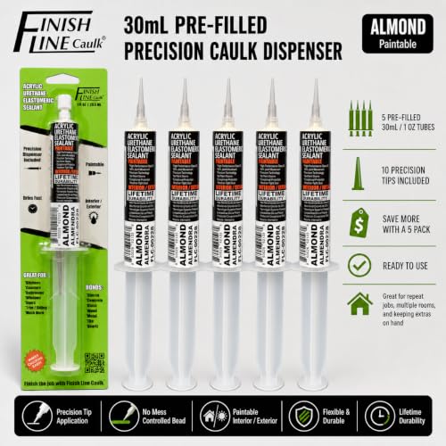 30mL Pre-Filled Precision Caulk Applicator Almond 5-Pack - color: Almond