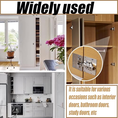 316 Stainless Steel Cabinet Hinge Repair Plates (6-Pack) - Fix Loose Cabinet Doors in 5 Minutes! No Wood Filler or Drilling - Fits Most, Includes Screws