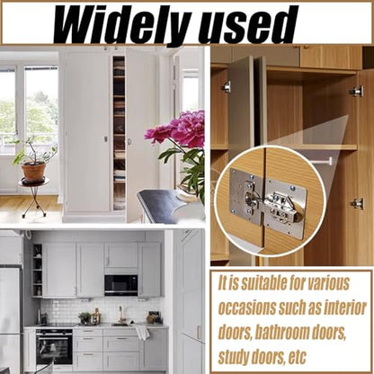 316 Stainless Steel Cabinet Hinge Repair Plates (6-Pack) - Fix Loose Cabinet Doors in 5 Minutes! No Wood Filler or Drilling - Fits Most, Includes Screws