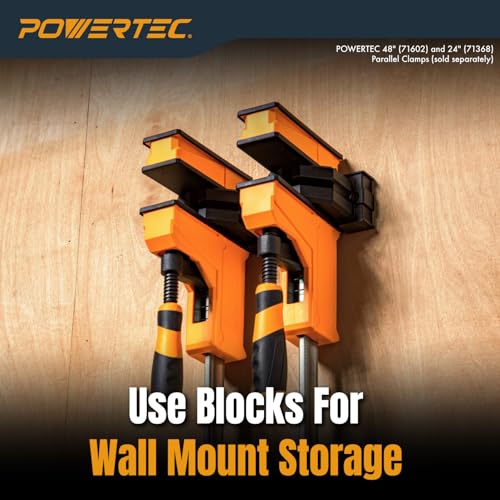 POWERTEC Parallel Clamp Blocks, 4 Pack - for Cabinet Door & Frame Gluing, Compatible with Most Standard Parallel Clamps, Works As Wall Mountable Storage Solution (72155) - style: Parallel Clamp Blocks (4PCs)