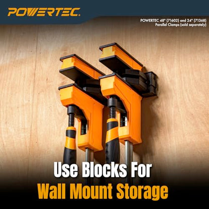 POWERTEC Parallel Clamp Blocks, 4 Pack - for Cabinet Door & Frame Gluing, Compatible with Most Standard Parallel Clamps, Works As Wall Mountable Storage Solution (72155) - style: Parallel Clamp Blocks (4PCs)