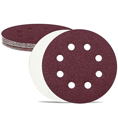 Utoolmart 10pcs 7 Inch 8 Hole Hook and Loop Sanding Disc 1500Grit Flocking Sandpaper for Random Orbit Sander - size: 1500 Grit