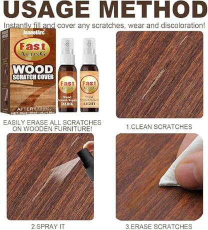 Wood Floor Scratch Repair Kit, Professional Restore Finish for Hardwood, Laminate, Cover Nicks & Scratches, Hide Minor Defects Wood Furniture Repair for Tables & Cabinets, No Sanding Needed (1Set)
