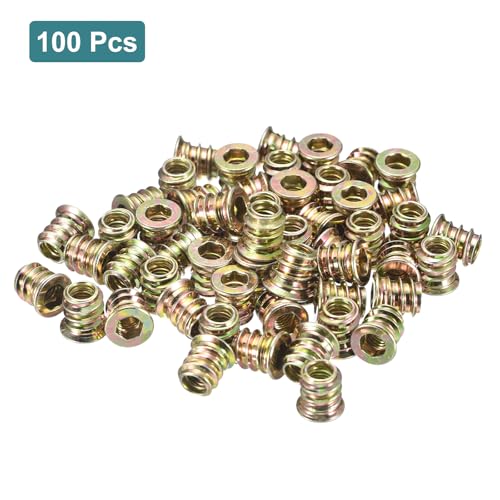 uxcell 100Pcs Threaded Insert M5-0.8x10 Zinc Plated Carbon Steel Hex Socket - size: M5-0.8x10mm