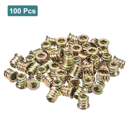 uxcell 100Pcs Threaded Insert M5-0.8x10 Zinc Plated Carbon Steel Hex Socket - size: M5-0.8x10mm