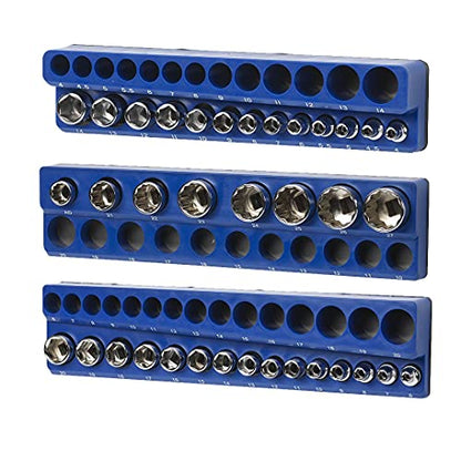 Magnetic Metric Socket Holder Mold Set For Socket Wrenches Blue - color: Blue
