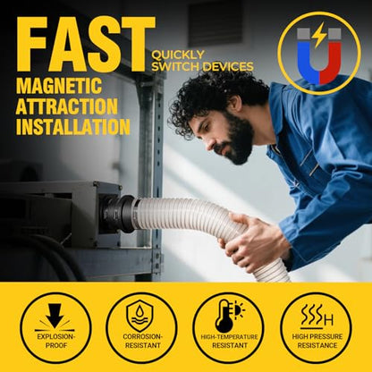 Magnetic dust collector kit for 4-inch shop vacuum hoses，2pcs - size: 4" Mag Connector+4" Receiver+4" Cuff(6PK)
