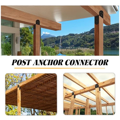 4 Pcs 2"x 4" Deck Post Caps Tie Brackets|Ineer Size(1.6"x 3.6") - size: 2"x 4" - 4 Pieces, style: Deck Post Caps Tie Brackets
