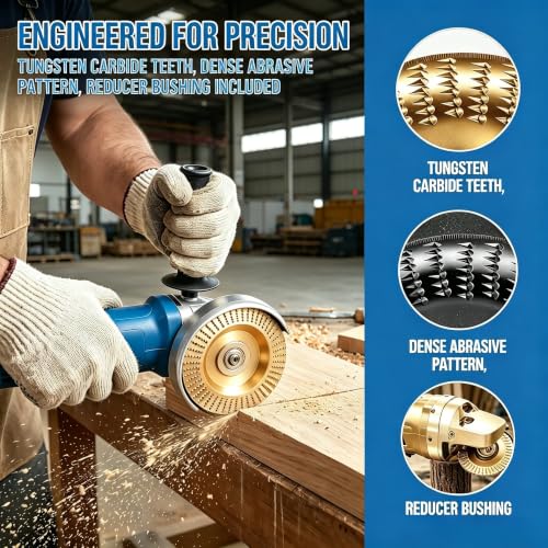 3Pcs Wood Carving Disc Set for 4 1/2 Inch Angle Grinder Cutting Sand Polish