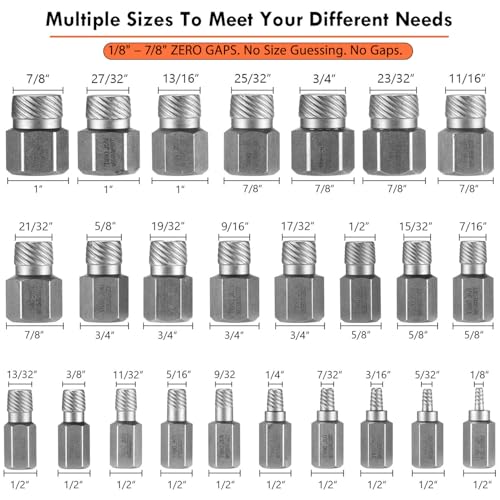 XEWEA 25Pcs Screw Bolt Extractor Set, Multi-Spline Easy Out Kit - color: 25pcs