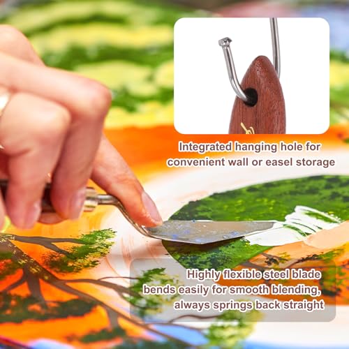 MECCANIXITY 3pcs Palette Knife Type A 17.5/18.5/19.2cm Long Palette Knives - size: 17.5/18.5/19.2cm