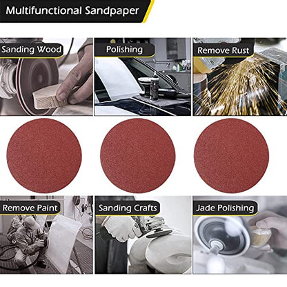 5Pcs 10“ PSA Sanding Discs, 120 Grits Self Stick Adhesive Back Sandpaper - style: 120# (5pcs)