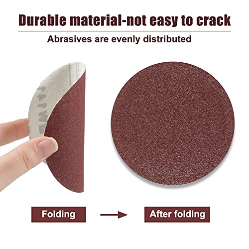 SPEEDWOX 50pcs Sanding Discs 4 Inches Sandpaper 120 Grit Hook and Loop Sanding Discs for Drill Grinder Rotary Tools No Hole - size: 120 Grit