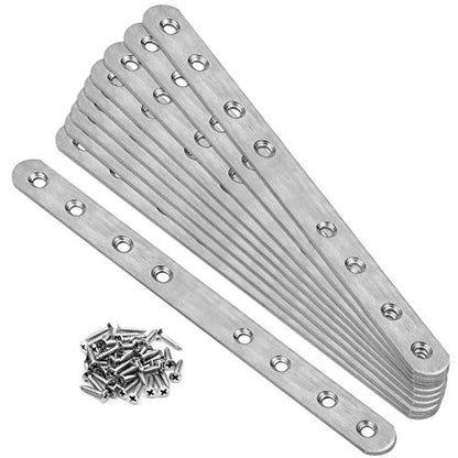 10 Pack 11-5/8" x 3/4" Long Stainless Steel Flat Mending Plate Bracket