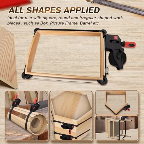 Sebupar Strap Clamp, 23 ft Variable Angle Band Clamp for Woodworking, Picture Frame, Barrel & Irregular Shaped Items - size: 1 PACK