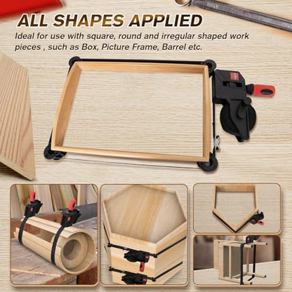Sebupar Strap Clamp, 23 ft Variable Angle Band Clamp for Woodworking, Picture Frame, Barrel & Irregular Shaped Items - size: 1 PACK