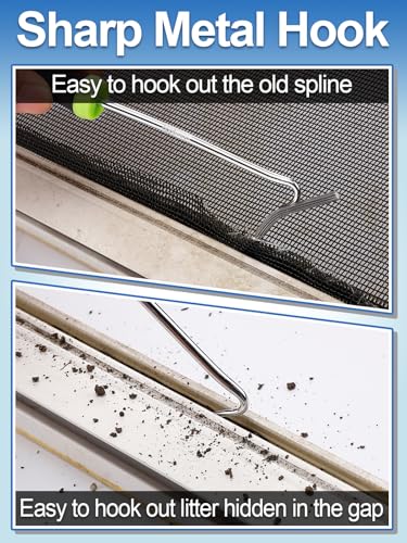 MEWTOGO 3 in 1 Screen Repair Kit, Window Screen Replacement Tools - size: 0.14in x 32.8ft