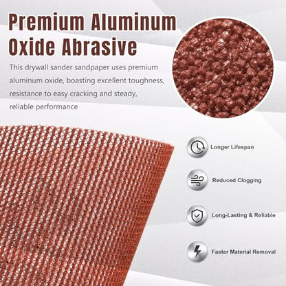 9 Inch Mesh Sanding Discs, 80-240 Grit Sandpaper for Drywall Sander