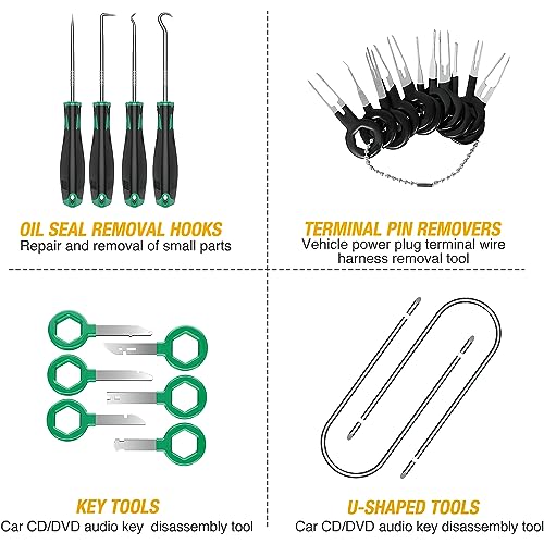 GOOACC 40Pcs Trim Removal Tool Green - color: Green