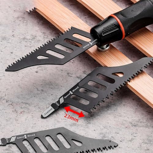Flush Cutting Jigsaw Blades High Carbon Steel 3-Sided Teeth Design for Plywood Drywall and Plastic 5 Pieces