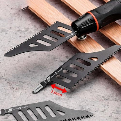Flush Cutting Jigsaw Blades High Carbon Steel 3-Sided Teeth Design for Plywood Drywall and Plastic 5 Pieces