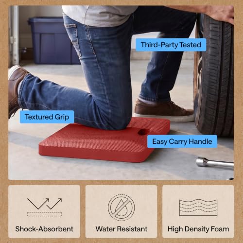 GORILLA GRIP® Extra Thick Foam Kneeling Pad for Gardening, 17.5x11 Red - color: Red