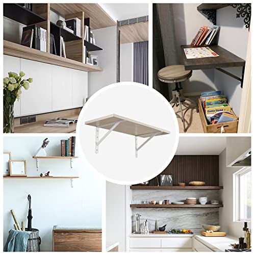 Heavy Duty Shelf Brackets, 12 x 8 Inch White Metal L Brackets, 10 Pack - color: White, size: 12 inch x 8 inch-10pcs
