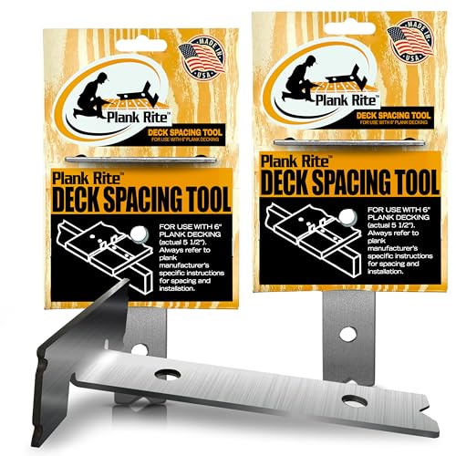 Steel Deck Spacing and Fastening Tool 2 Pack for Use with 5-1/2 Inch Deck Boards | Works for Treated Wood or Composite Decking | Deck Jig for Professional Neat Finish | Made in USA