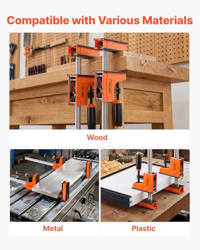 VEVOR Bar Clamps for Woodworking, 4-Pack, 36" Opening F Clamps, 1500 lbs Load Limit, Clamp/Spreader 2 Modes, Soft Rubber Pads, Ergonomic Handle, Carbon Steel Bar, for Wood Working and Metal Working - size: 36"(4 Pack), style: Heavy-Duty