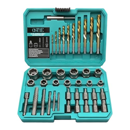 Bolt Extractor Kit & Screw Extractor Set, 40 Pcs - size: 40 Piece