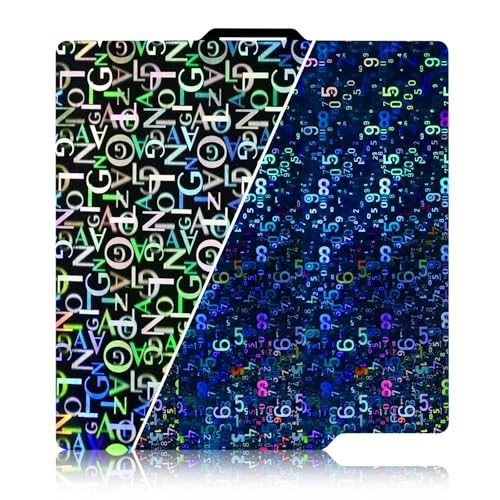 Smooth Holographic Pen Build Plate for Bambu Lab X2D/A1/X1C/X1/X1E/P1S/P1P/P2S 256x256mm Digit+Letter Pattern Flexible Spring Steel Build Plate for Bambu Lab 3D Printer Platform - color: PEN(Digit+Letter)