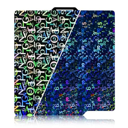 Smooth Holographic Pen Build Plate for Bambu Lab X2D/A1/X1C/X1/X1E/P1S/P1P/P2S 256x256mm Digit+Letter Pattern Flexible Spring Steel Build Plate for Bambu Lab 3D Printer Platform - color: PEN(Digit+Letter)
