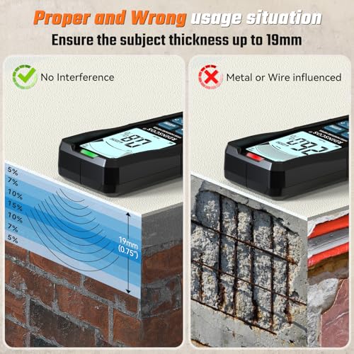 RDINSCOS MT35 Rechargeable Pinless Moisture Meter - color: Black