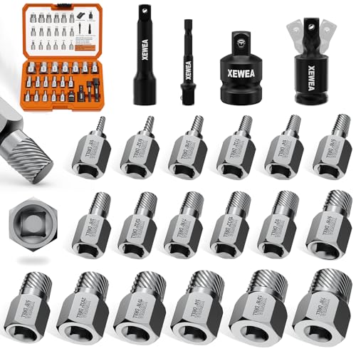 XEWEA 22PCS 3/8" Drive Screw Extractor Set, Bolt Remover Kit - size: 22PCS