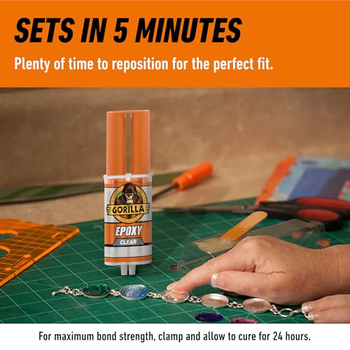 Gorilla 2 Part Epoxy, Incredibly Strong Bonding, 5 Minute Set, 0.85 oz - size: 1 Pack