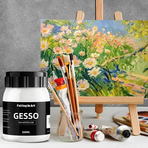 Falling in Art 16.9 Oz White Gesso Primer for Acrylic &Oil Paint - color: White