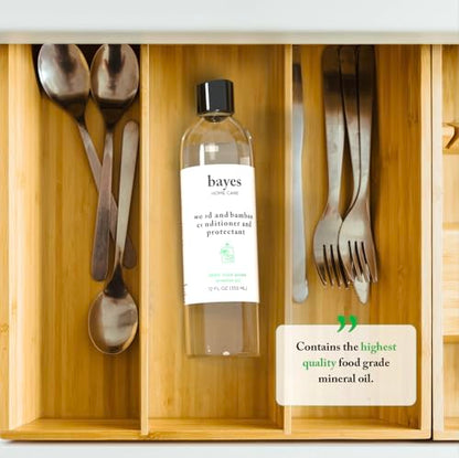 Bayes Food Grade Mineral Oil for Cutting Board - Mineral Oil Food Grade for Bamboo, Teak & Wood Conditioner and Protectant - Cutting Board Oil Food Grade Formula - Wood Oil for Cutting Board - 8 oz - size: 8 Fl Oz (Pack of 2)