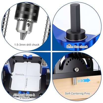 Portable Drill Guide for Angled & Straight Holes,0°to 60°Multi Angle Drill