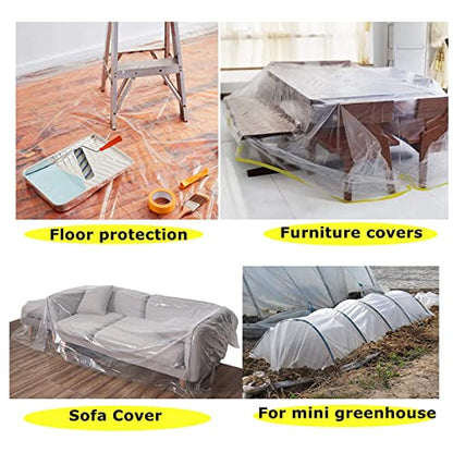 AOPANDA Painters Plastic Drop Cloth，9x12ft Plastic Tarp Waterproof Dustproof， Painting for Couch Cover and Furniture Cover, Painters Plastic, dust Cover.