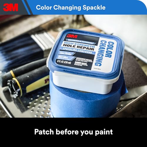 3M High Strength Color Changing Spackling Compound, 8 oz Tub, 2 Pack – Blue-to-White Drying Formula, Fast-Drying, No Shrink, Primer-Enhanced, Interior and Exterior Wall Repair, Easy Application - style: 2-Pack
