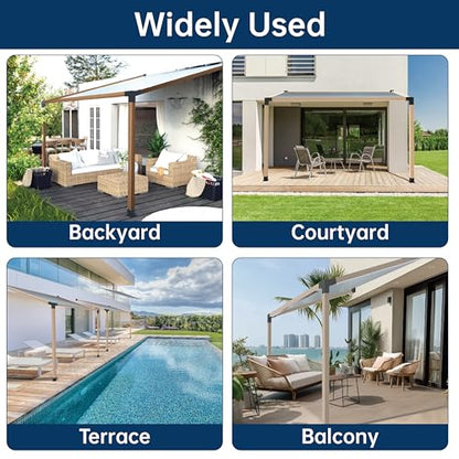 15° Slanted Roof Wall Mounted Pergola Bracket Kit 4x4, Including 2 Wall Bases, 2 105 ° 3-Way and 2 Bases, Angled 4x4 Wooden Beams Lumber Gazebos Patio Pergola Sheds Lean to Porch Roof - size: 4x4 Angled 4pcs + Base 2pcs