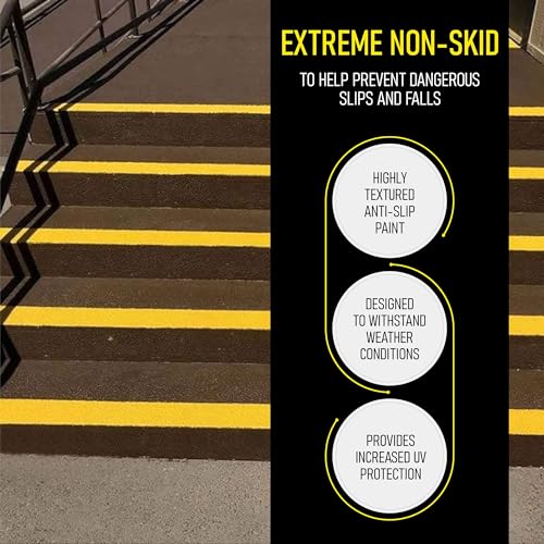 Tuff Grip Extreme Non-Skid Paint for Ramps, Floors, Decks & Stairs – Textured Anti-Slip Grip Coating for Slip Resistant Traction (Sand) - color: Sand