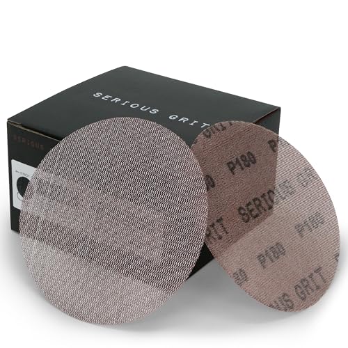 Serious Grit - 5-Inch P180 Grit Ceramic Mesh Sanding Discs - 50 Pack - style: 180 Grit