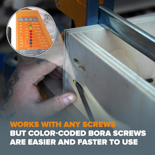BORA Automatic Pocket Hole Jig Kit with 350 pc Screw Set - size: Auto Jig w/ 350pc Screw Set
