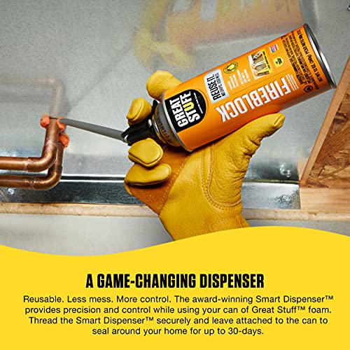 GREAT STUFF Fireblock Gap Filler | Insulating Foam Sealant, 12 oz. – Smart Dispenser, Orange (12 Pack)