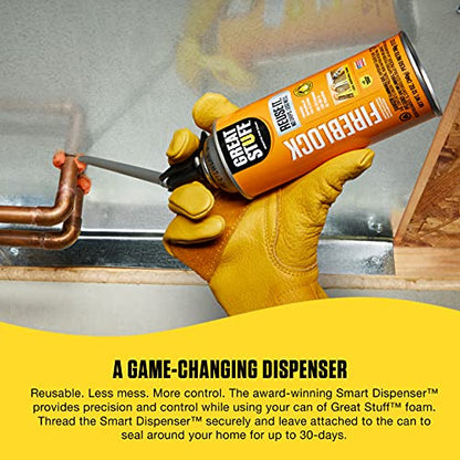 GREAT STUFF Fireblock Gap Filler | Insulating Foam Sealant, 12 oz. – Smart Dispenser, Orange (12 Pack)