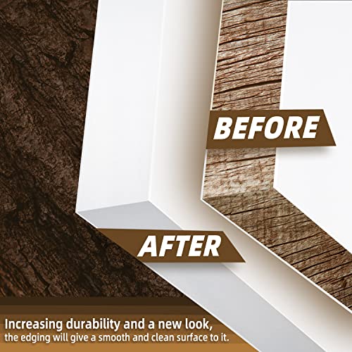 GSCIT Club White Melamine Edge Banding, 1/2 inch x 25ft Edge Banding with Hot Melt Adhesive Pre-glued Cabinet Edge Banding Flexible White Veneer Edging for Plywood - color: White, size: 1/2"x 25ft