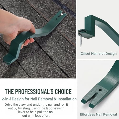 WRINGKIT Roof Shingle Tool, Heavy Duty Nail Removel Pry Bar for Roof Repair