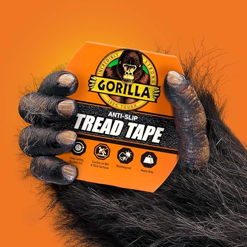 GORILLA Anti-Slip Tread Tape, 2" x 10' Roll, Black - size: 1 - Pack