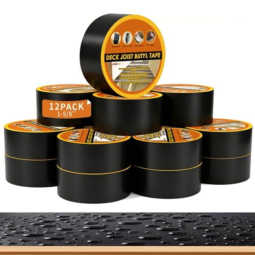 Deck Joist Tape, 1-5/8" x 50' Waterproof Butyl Tape, 12-Pack - size: 12Pack 1-5/8" x 50'